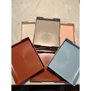 Really Good Stuff Plastic Trays Set of 6 Pack Boho Colors Desktop Tray Paper